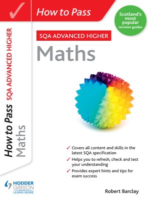 cover image of How to Pass SQA Advanced Higher Maths